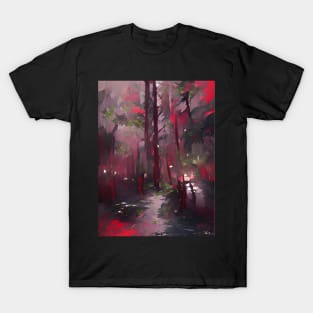 Rainy Forest Malevolent Artwork Style T-Shirt